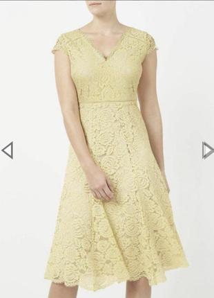 Шикарное кружевное платье миди, нарядное кружевное платье,1 фото