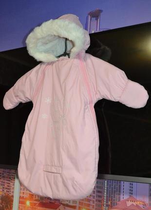 Демисезонный конверт комбинезон для малышки 0/6 мес