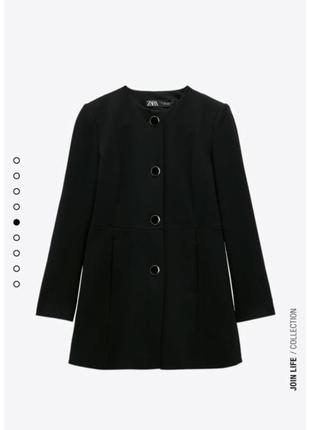 Довгий ,чорний,приталений блейзер ,піджак з нової колекції zara розмір xl3 фото