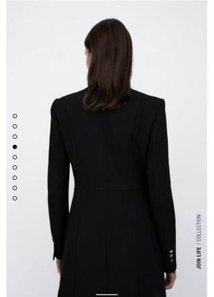 Довгий ,чорний,приталений блейзер ,піджак з нової колекції zara розмір xl4 фото