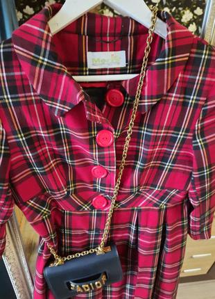 Шотландское пальто, красное актуальное, клетчатое2 фото