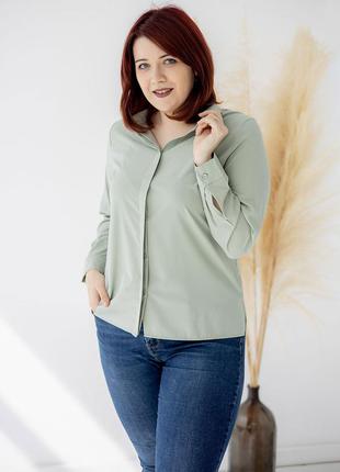 Женская блуза "plank+" оливковая. размер 52.