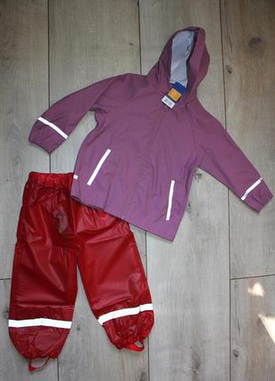 Новый набор костюм дождевик грязепруф со штанами lupilu 98-104 на 2-4 года1 фото