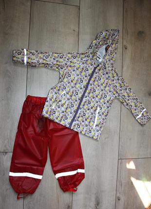 Новый набор костюм дождевик грязепруф со штанами lupilu 98-104 на 2-4 года1 фото