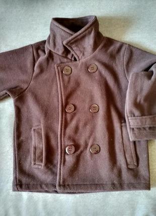 Новое демисезонное коричневое пальто swiss cross, cша, флис, мальчику на 4-5 лет, размер 5