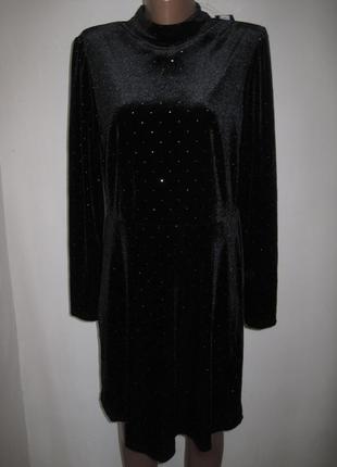 Черное велюровое платье george р-р14