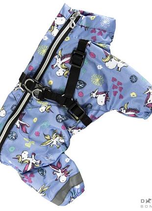 Дощовик для собак з шлеей 2в1