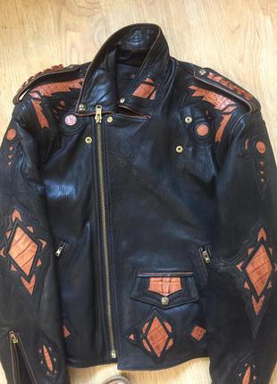 Уникальная байкерская кожаная куртка .7 фото