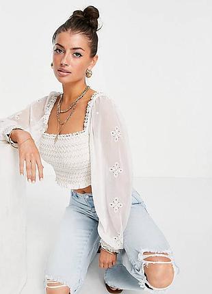 Роскошный топ, блуза river island! вышивка + камни и люрекс!