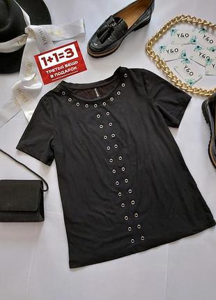 Крута чорна футболка з матеріалу під замшу в ідеальному стані 🖤stradivarius🖤