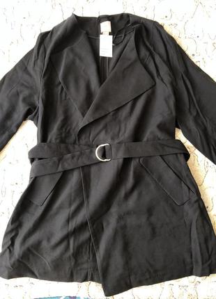 Чёрный пиджак / тренч h&m. большой размер. 3xl.4 фото