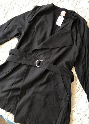 Чёрный пиджак / тренч h&m. большой размер. 3xl.5 фото