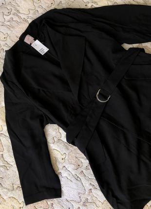 Чёрный пиджак / тренч h&m. большой размер. 3xl.9 фото