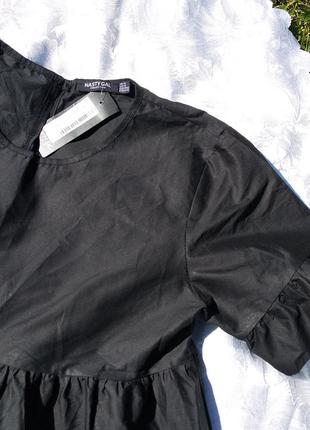 Новое ярусное платье коттоновое актуальное тренд черное маленькое7 фото