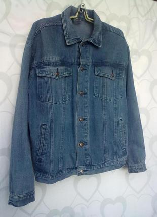 🌿об'ємна джинсовці куртка "g - divisionа", one size, широкий рукав🌿3 фото