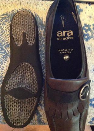 Основательные, кожаные туфли - лоферы бренда ara, р. 38 (38,5)8 фото