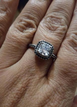 Серебряное кольцо с фианитом "радиант"7 фото