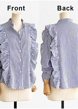 Сорочка в смужку з рюшами 46-48размер