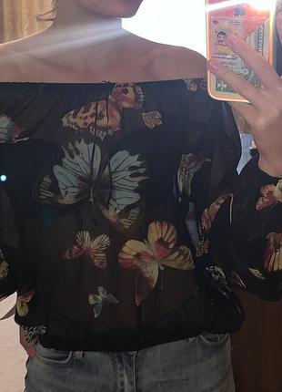Шикарна блузка з метеликами