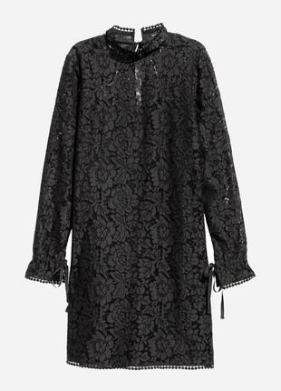 Кружевное чёрное платье h&m 2
