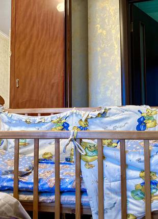 Детская кроватка вместе с матрасом и бортиками, дитяча кроватка2 фото
