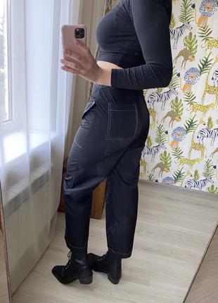 Чорні укорочені спортивні брюки зі стрілками з кишенями asos6 фото