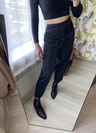 Чорні укорочені спортивні брюки зі стрілками з кишенями asos8 фото