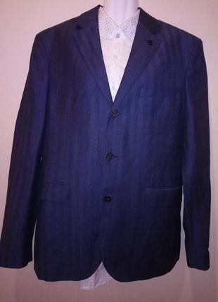 🔥піджак чоловічий р. м оригінал "lagerfeld" шерсть /льон🔥