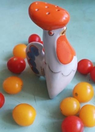 Винтажная фарфоровая статуэтка-солонка(перечница) петух(петушок) полонное(ссср) оригинал