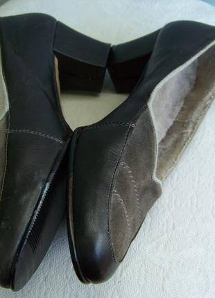 Туфли кожаные черные с серой замшевой вставкой imperial 37\36р стелька 23.5 см5 фото