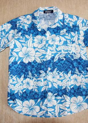 Стильная летняя рубашка с коротким рукавом гавайка