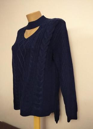 В'язаний светр, кофта з вирізом світшот акрил2 фото