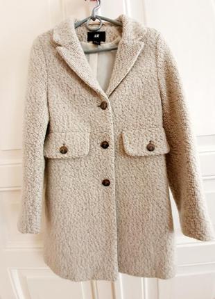 Новое теплое бежевое / серое демисезонное пальто h&m / zara, h&m, bershka, asos, reserved1 фото