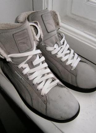 Ботинки puma 350880 07 grey first round winter оригинал натуральний нубук