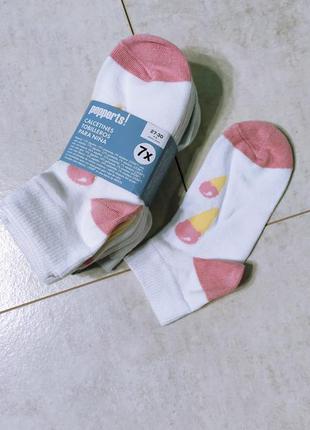 Бавовняні шкарпетки для дівчинки, набір 7 пар1 фото