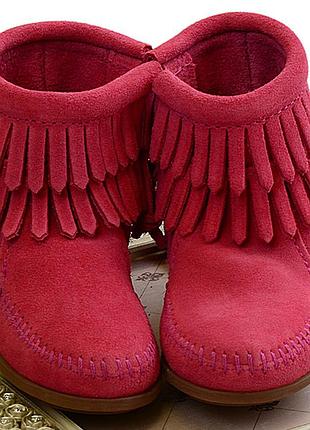 Демісезонні чобітки черевики minnetonka натуральний замш на принцесу 15,5 см