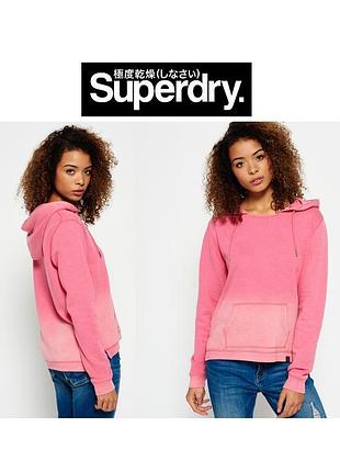 Superdry рожева кофта худі з капюшоном утеплена тонким флісом толстовка світшот runholz owens