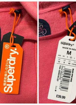 Superdry розовая кофта худи с капюшоном утепленная тонким флисом толстовка свитшот runholz owens7 фото