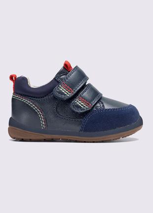 Кожаные закрытые туфли кроссовки ботинки next navy first walker trainers р. 4,5