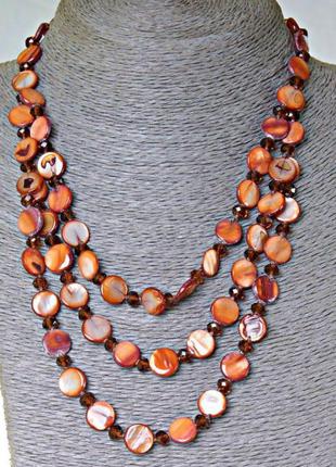 Намисто багаторядні перламутр