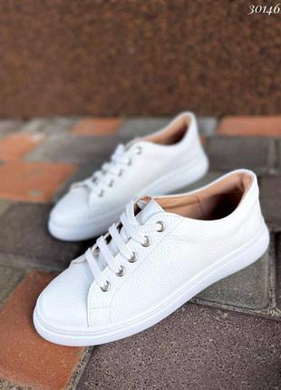 Женские натуральные кожанные кроссовки кеды