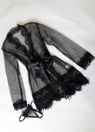 Халат пеньюар, прозора накидка