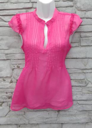 Нарядная шифоновая блуза розового цвета miss harvey