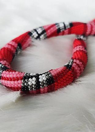 Кольє в клітку плед смужки 6