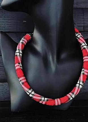 Кольє в клітку плед смужки 8