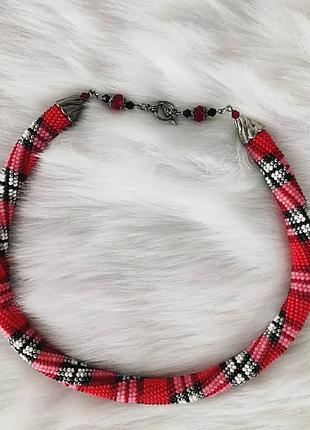 Кольє в клітку плед смужки 9