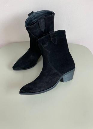 Казаки ботинки женские козаки деми зима натуральная замша кожа7 фото