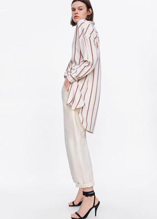 Zara платье - рубашка в принт полоска   s7 фото