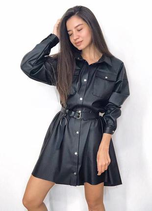 Сукня з еко шкіри3 фото