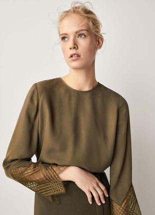 Massimo dutti блуза мереживний рукав